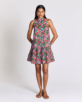 Robe Elisabeth imprimé Liberty rose et bordeaux