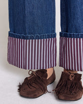 Mocassins Alix franges croûte de cuir moka