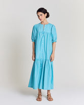Robe Nicoletta rayures turquoise