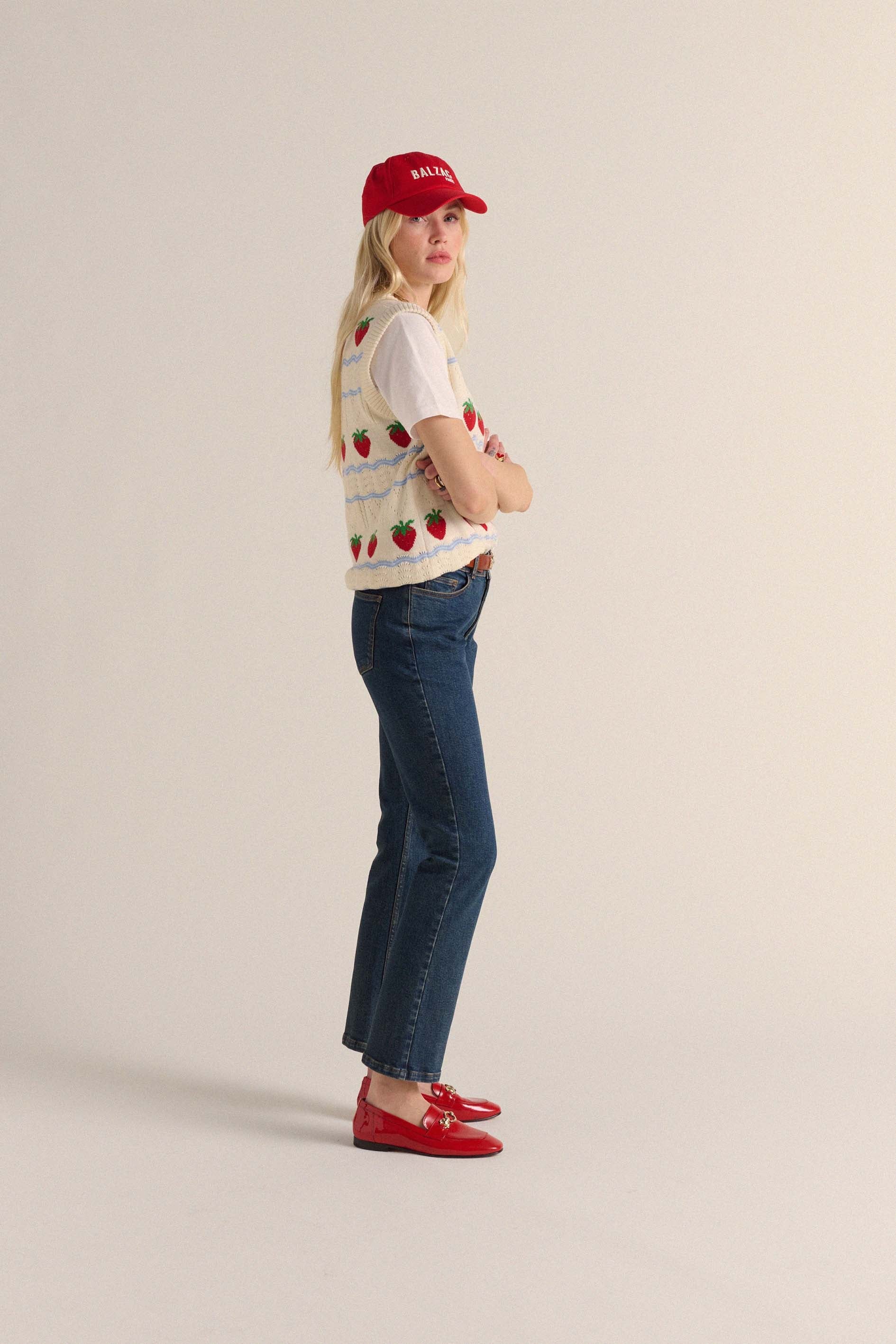 Mocassins Flavie vernis rouge