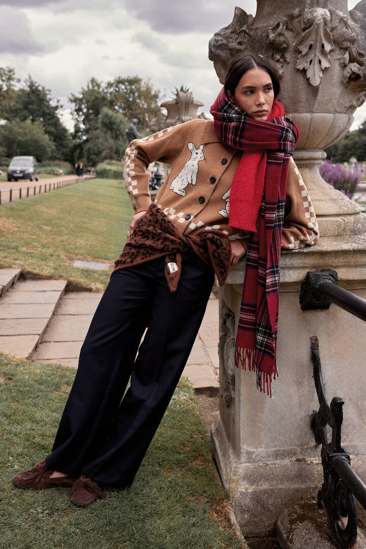 Écharpe Public tartan rouge