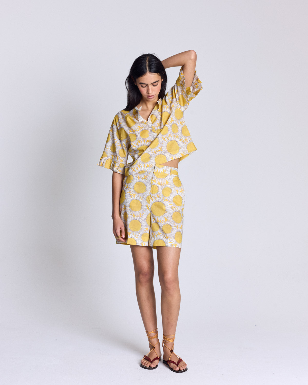 Blouse Constantine imprimé Liberty tournesols jaune