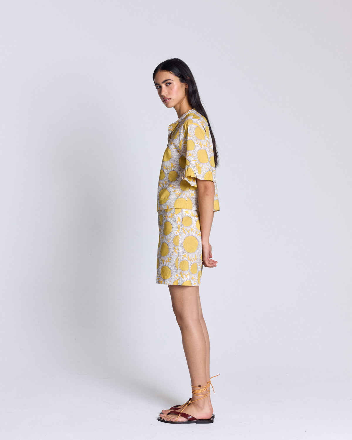 Blouse Constantine imprimé Liberty tournesols jaune