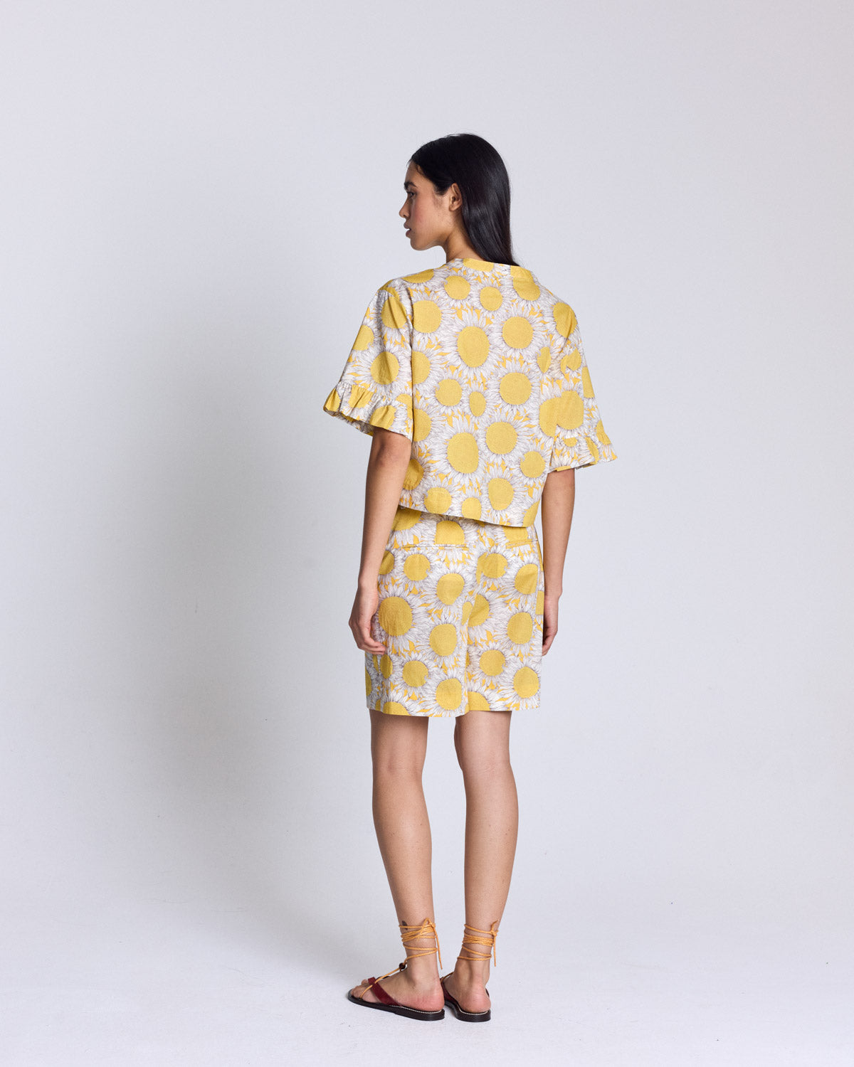 Blouse Constantine imprimé Liberty tournesols jaune