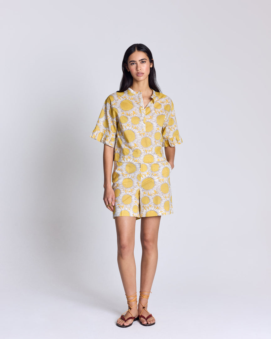 Blouse Constantine imprimé Liberty tournesols jaune