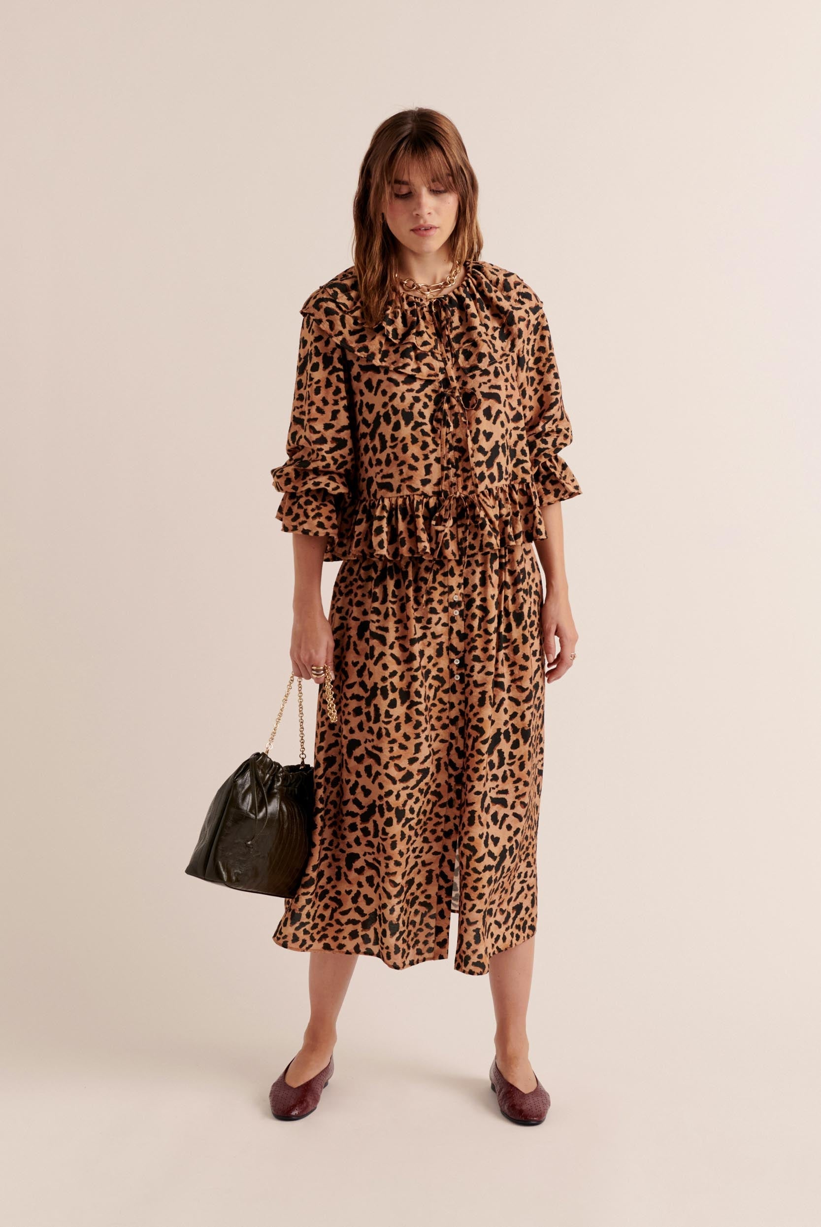 Chemise Belva imprimé guépard cappuccino