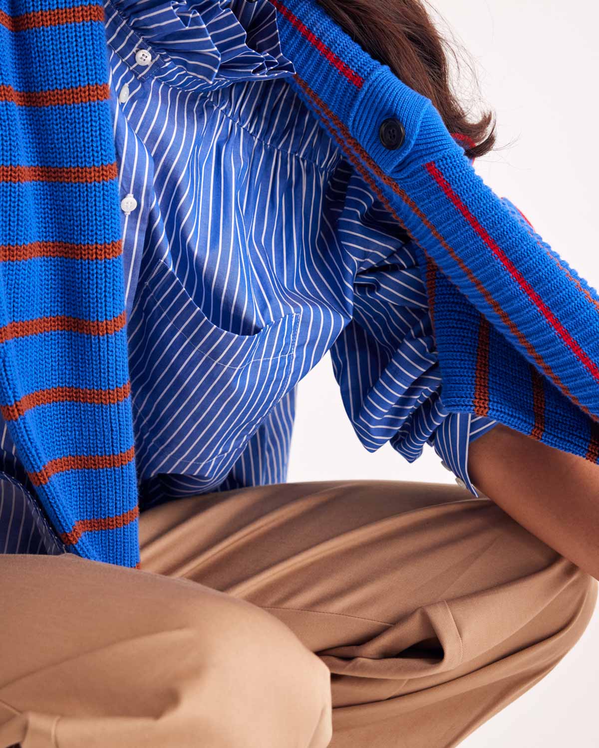 Chemise Léonor rayures bleu