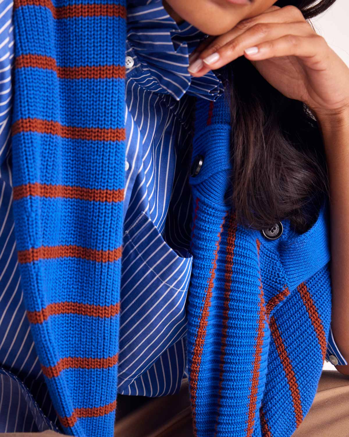 Chemise Léonor rayures bleu