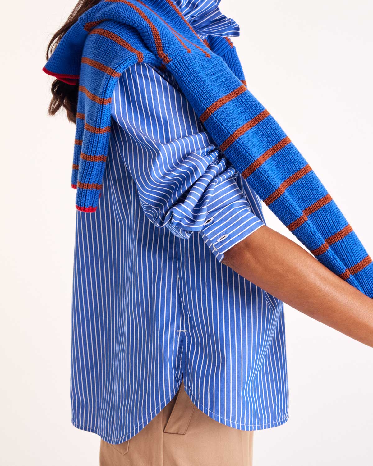 Chemise Léonor rayures bleu
