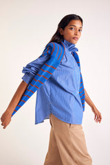 Chemise Léonor rayures bleu