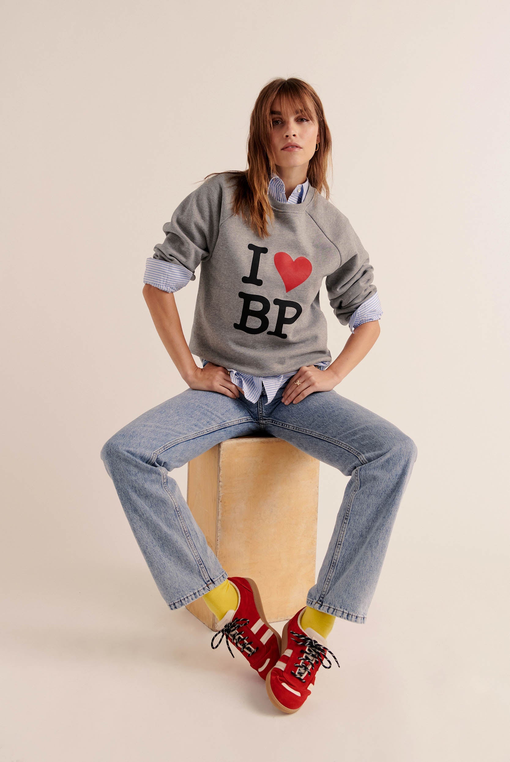 Sweat-shirt Jack I Love BP gris