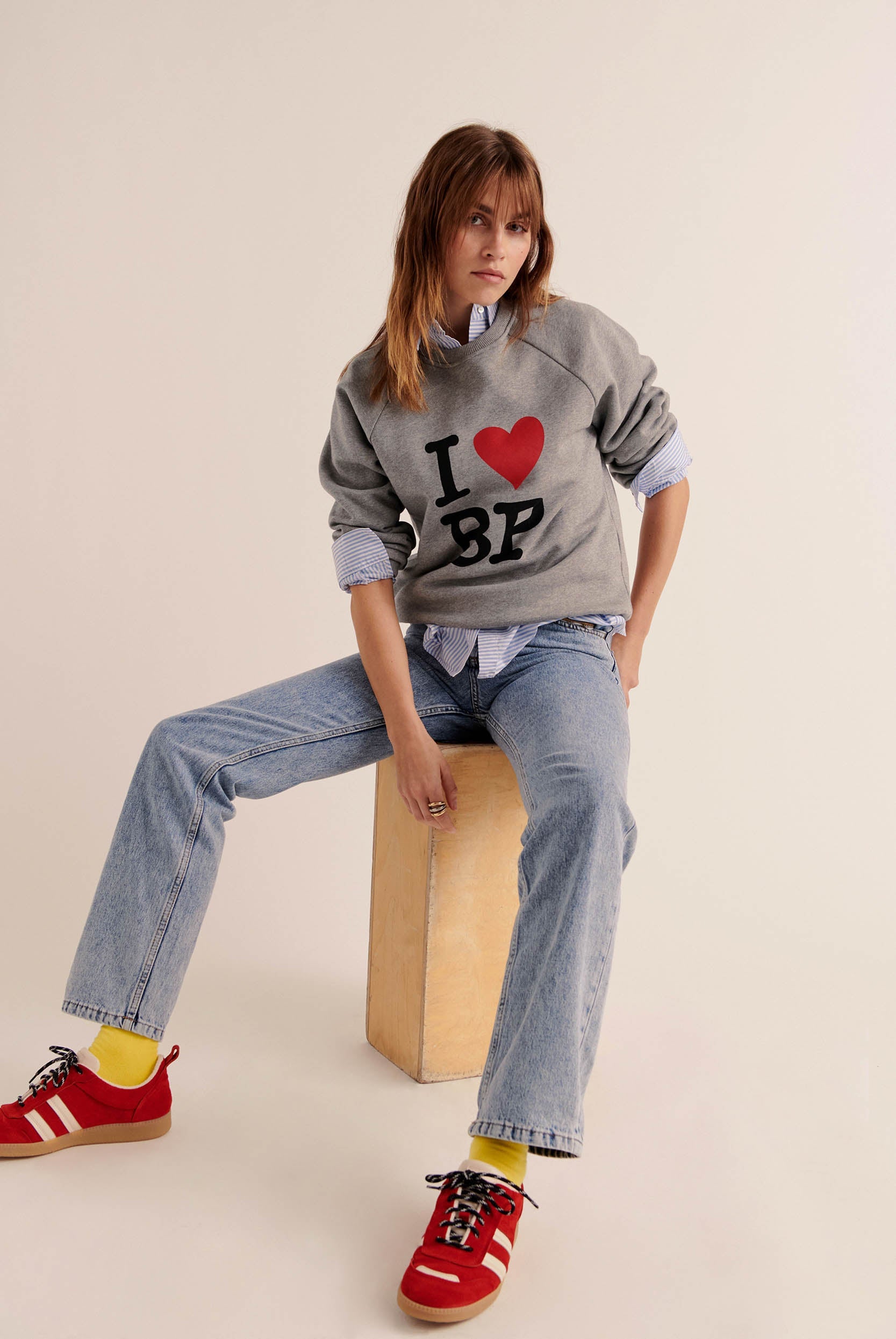 Sweat-shirt Jack I Love BP gris