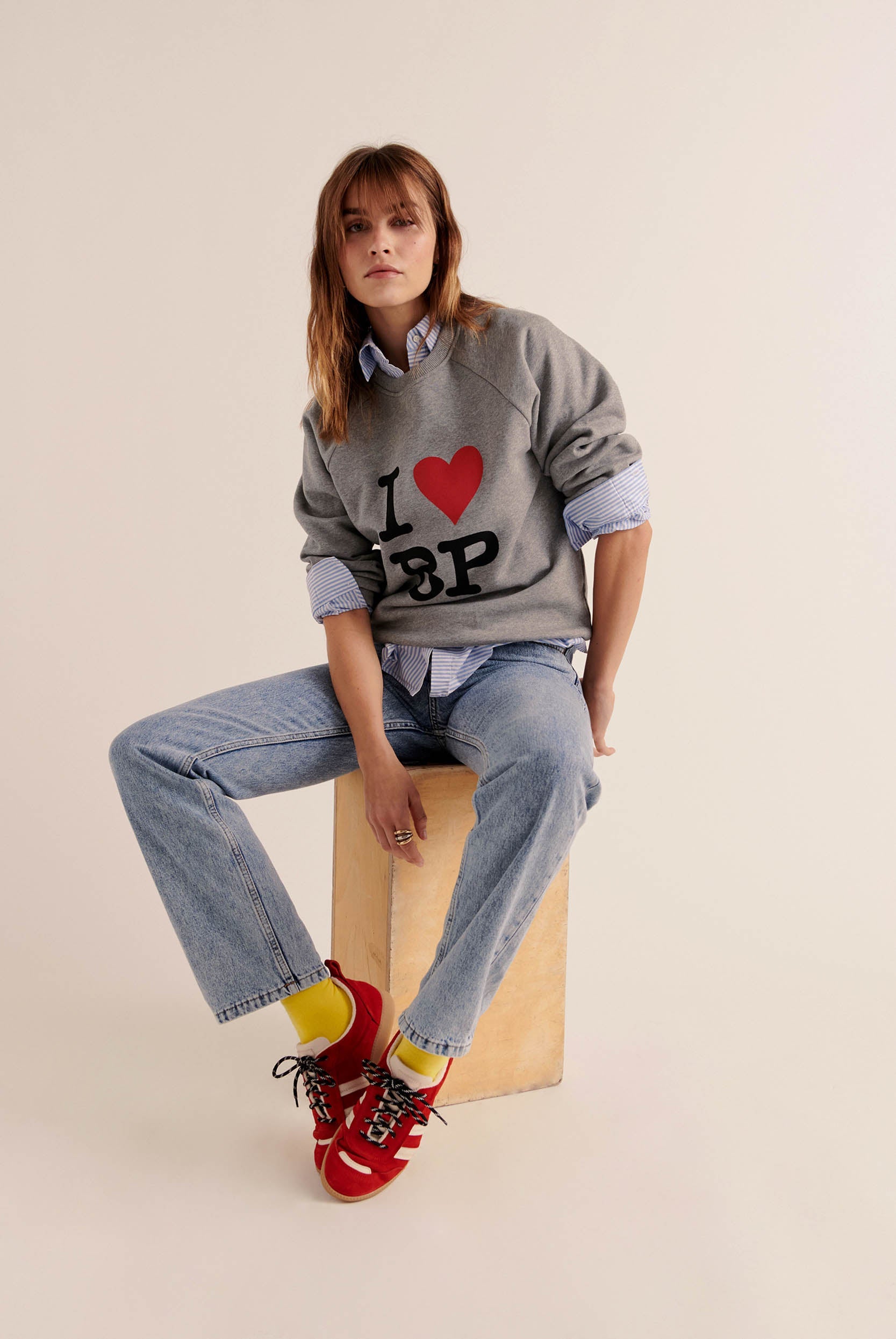 Sweat-shirt Jack I Love BP gris