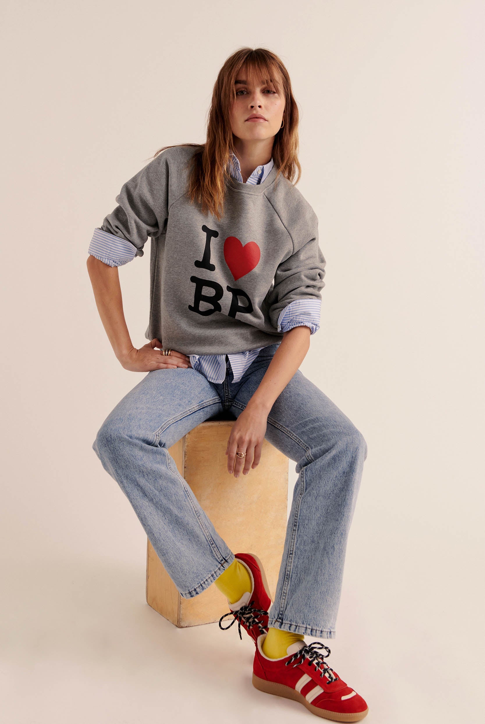 Sweat-shirt Jack I Love BP gris