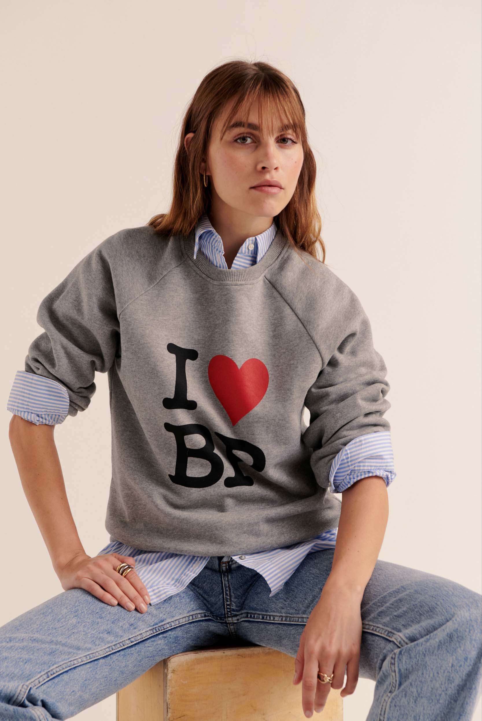 Sweat-shirt Jack I Love BP gris