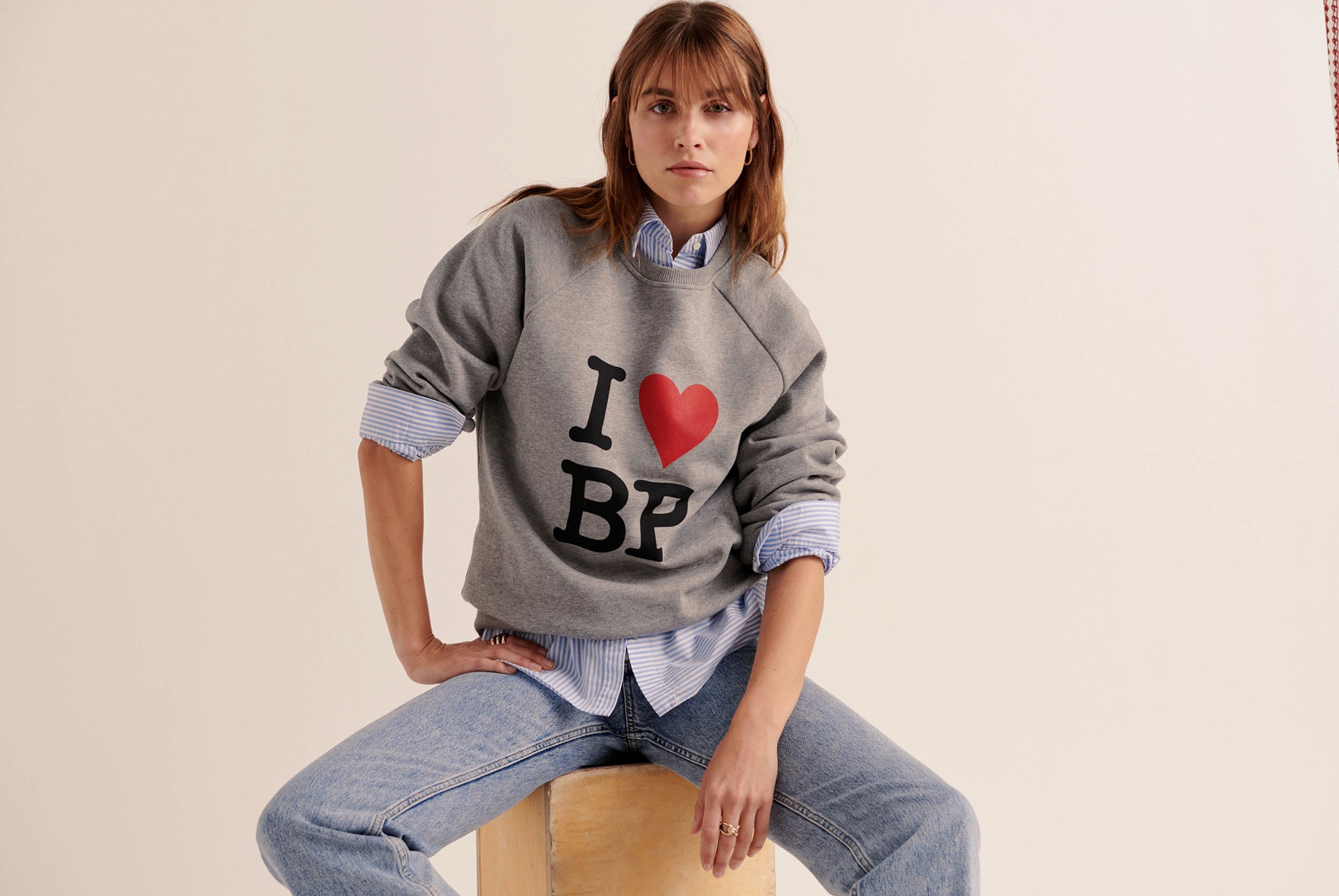 Sweat-shirt Jack I Love BP gris