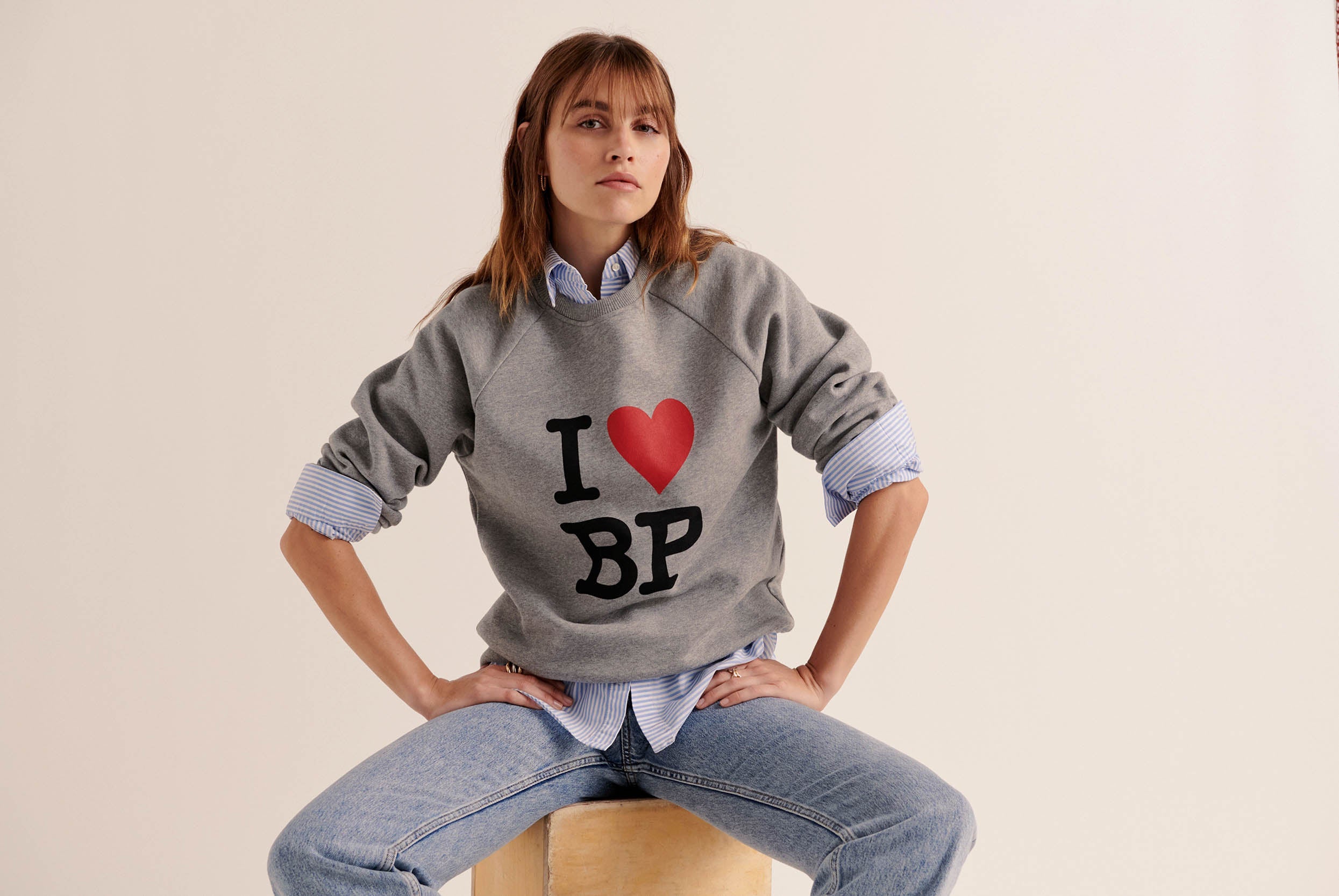 Sweat-shirt Jack I Love BP gris