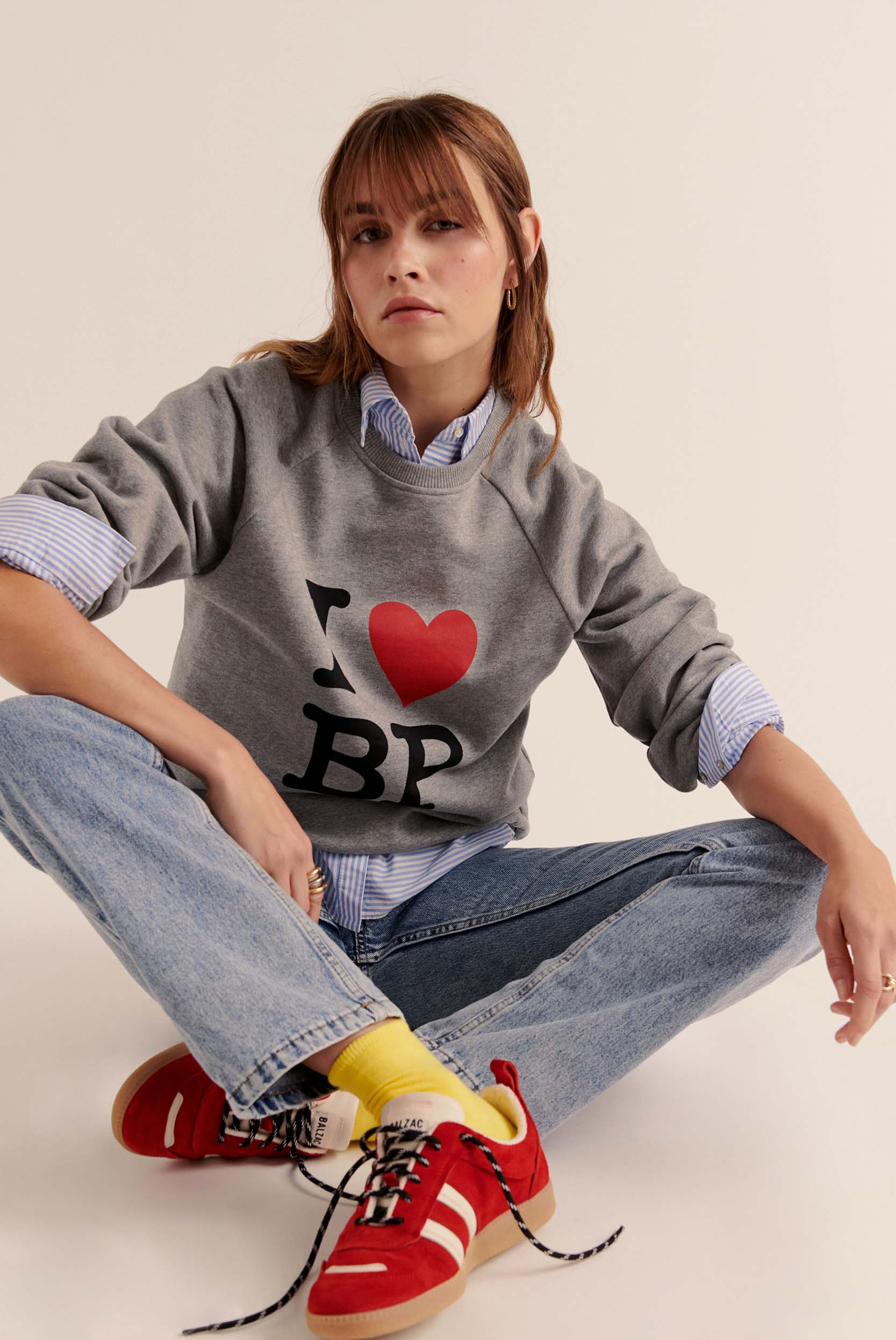 Sweat-shirt Jack I Love BP gris