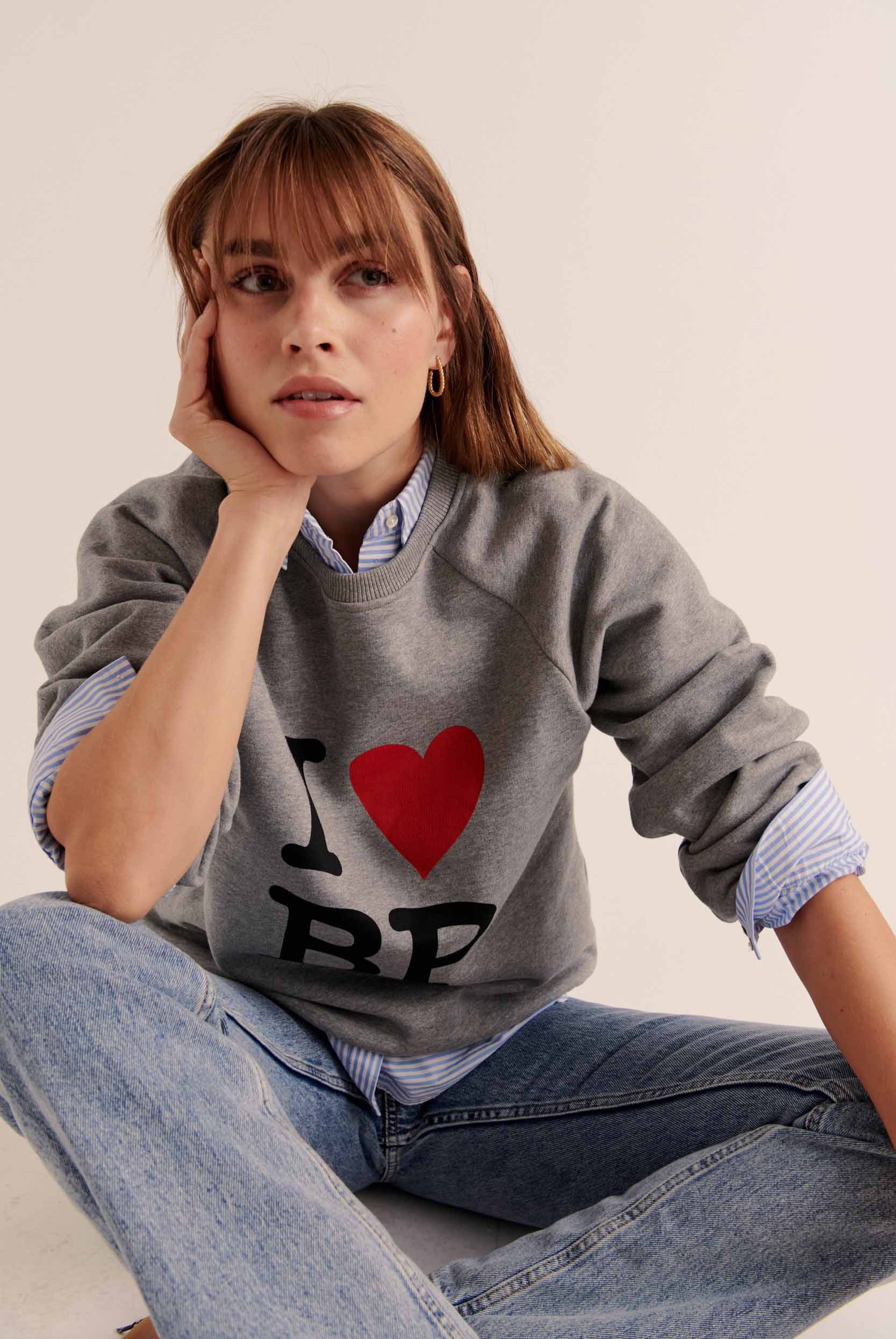 Sweat-shirt Jack I Love BP gris