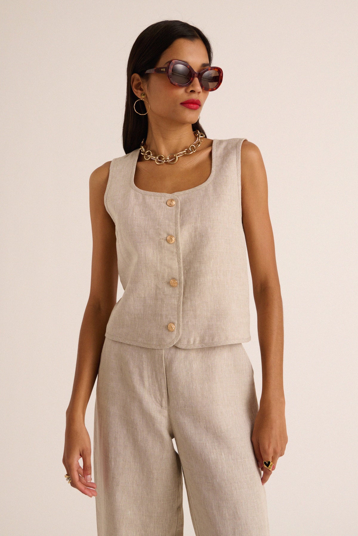 Gilet Marius sable