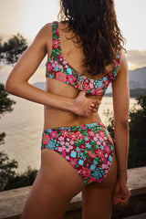 Bas de maillot de bain Aurelia imprimé Liberty rose et bordeaux