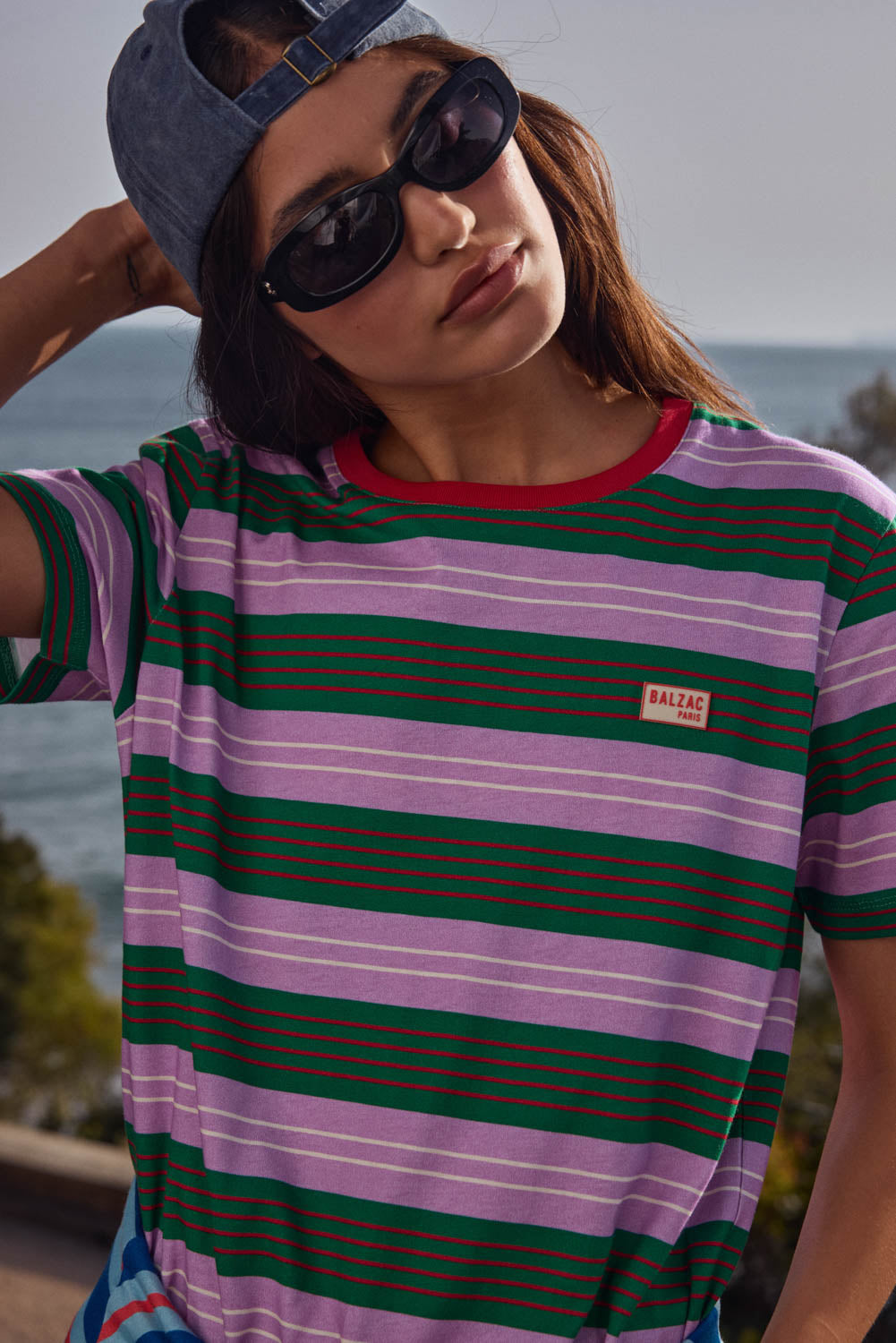 Tee Shirt Bree rayures marine et violet