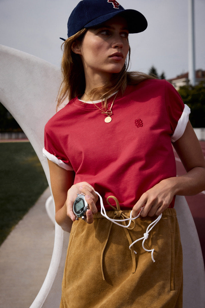 Tee-shirt Bree brodé terracotta