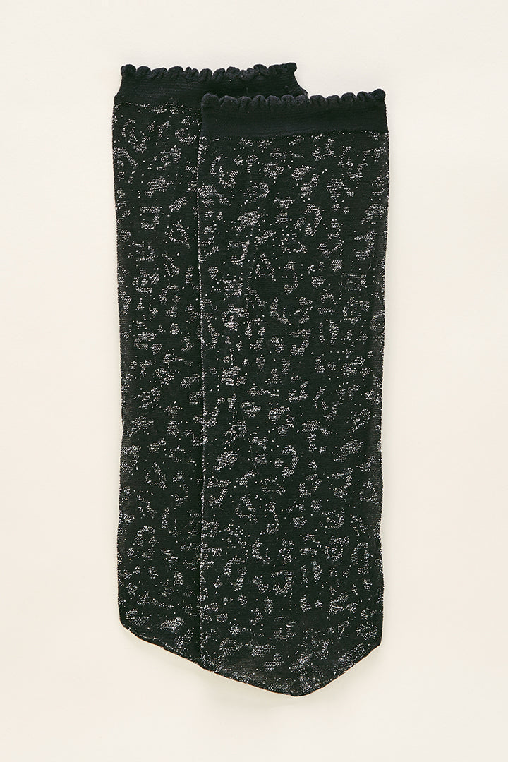 Socquette Maya noir irisé