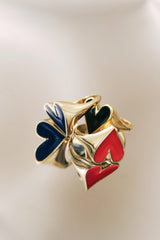 Bague Faustine doré coeur noir