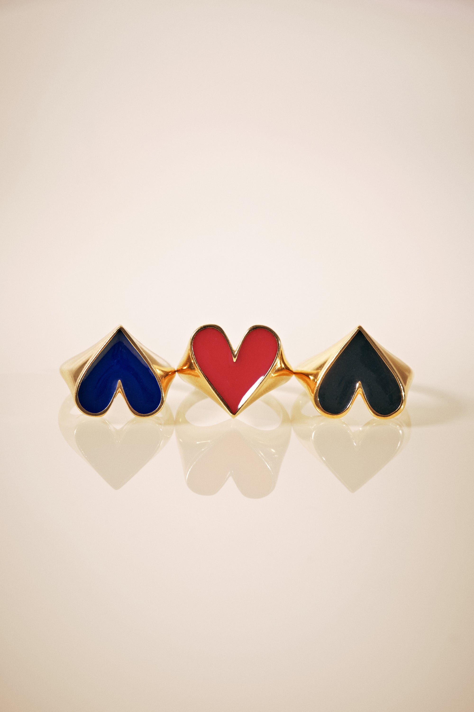 Bague Faustine doré coeur marine