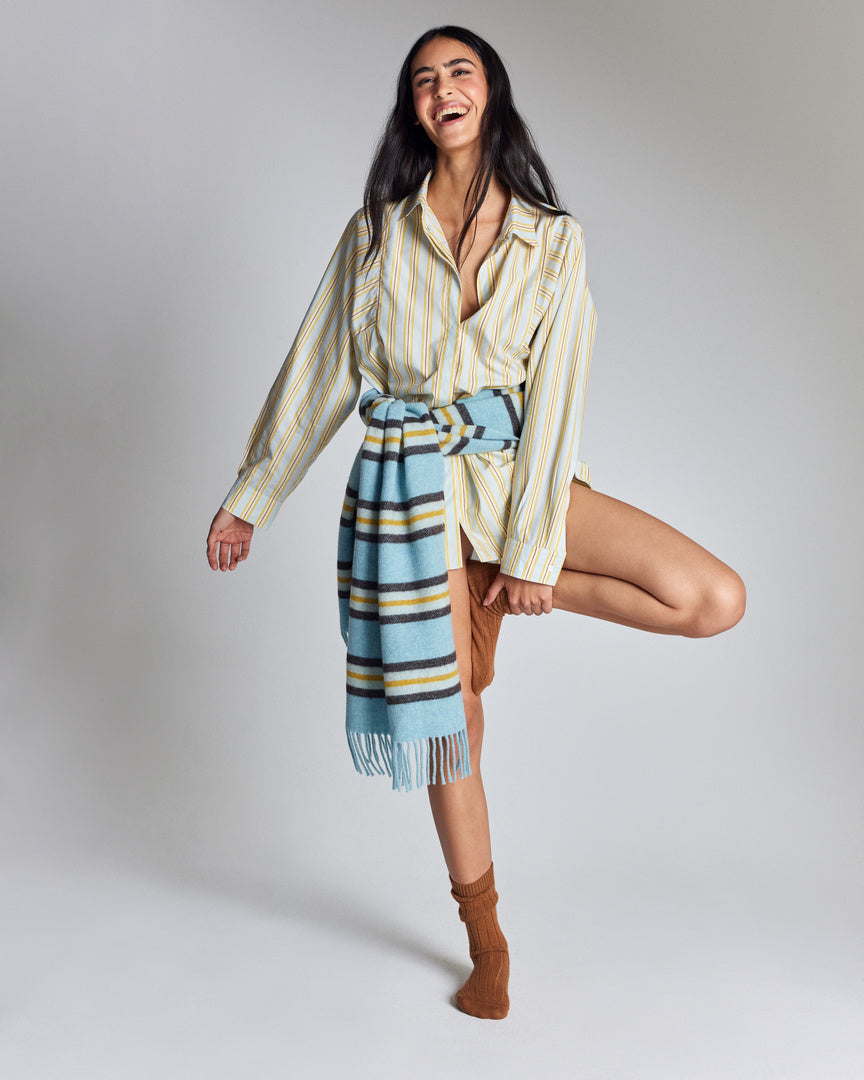Chemise Eudes rayures bleu et jaune