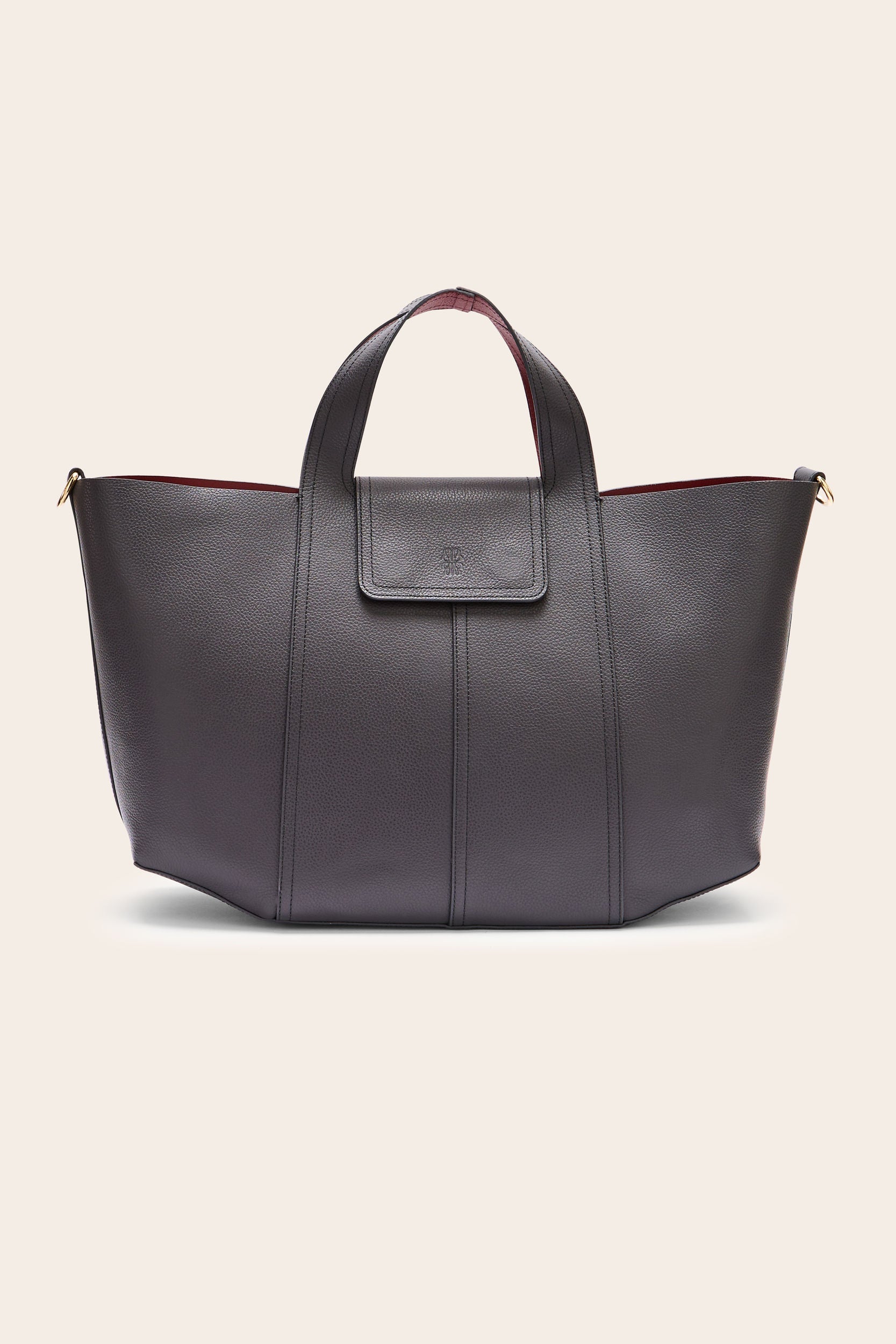 Cabas Esteban gris anthracite et lie de vin