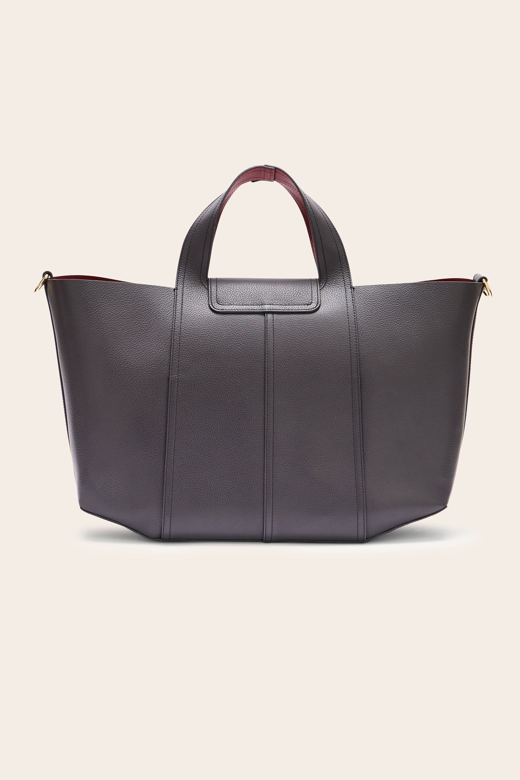 Cabas Esteban gris anthracite et lie de vin