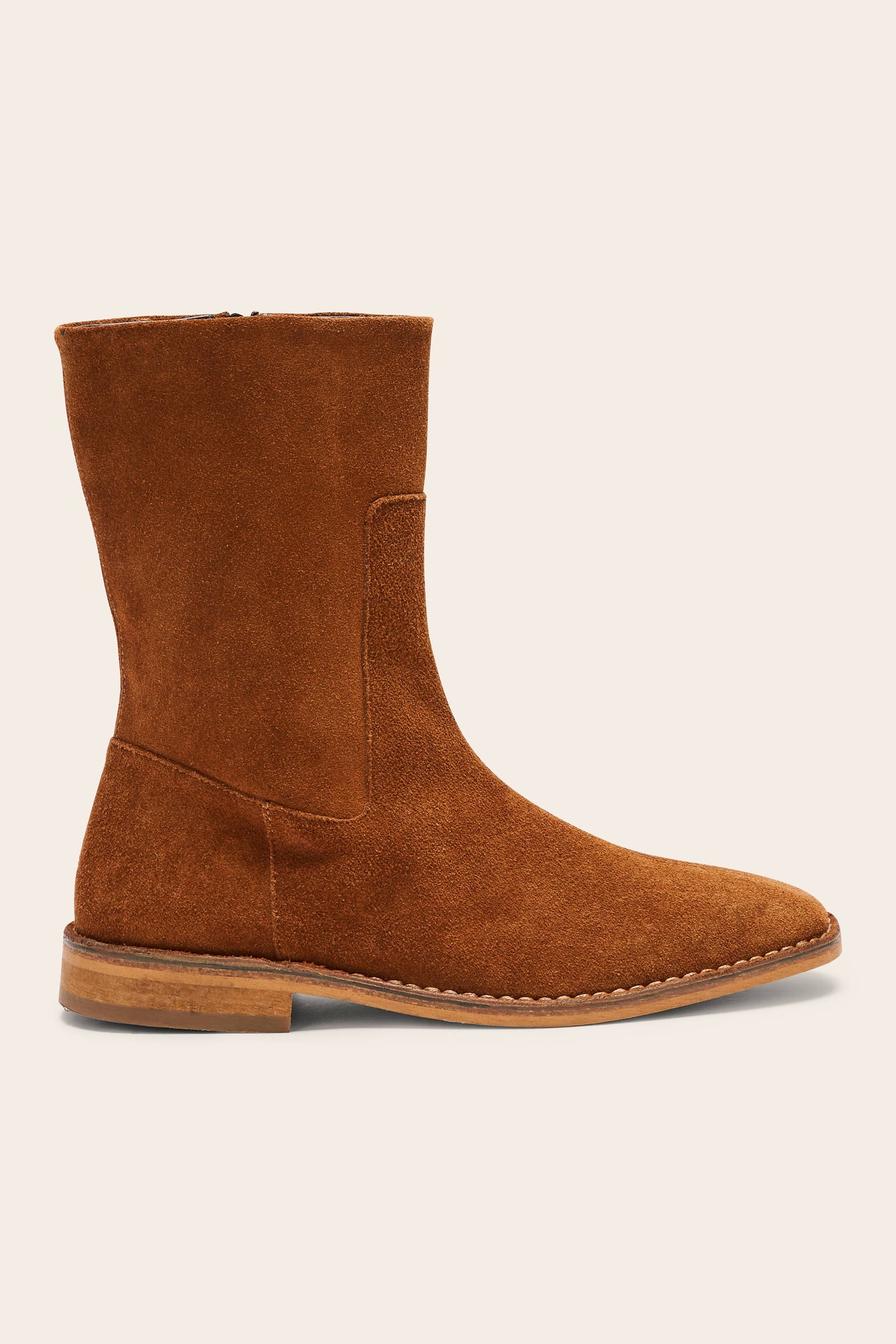Bottines Léandra croûte de cuir noisette