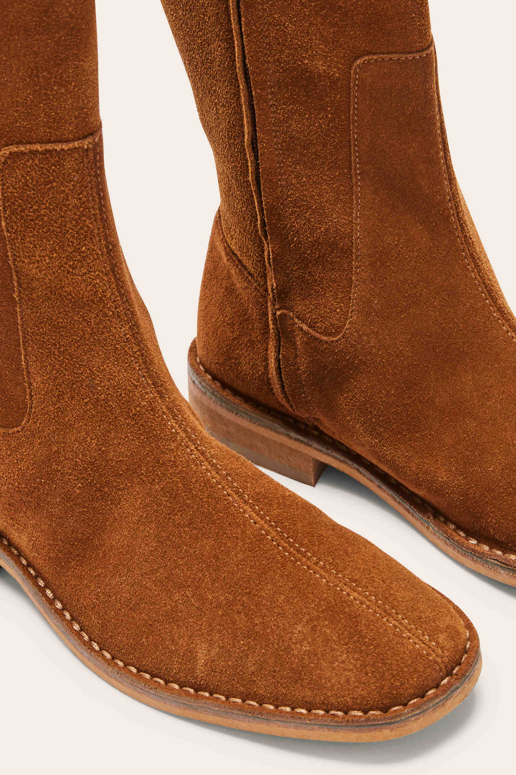 Bottines Léandra croûte de cuir noisette