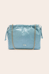 Sac Amaïa vernis froissé bleu piscine