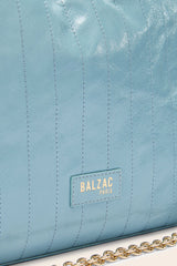 Sac Amaïa vernis froissé bleu piscine