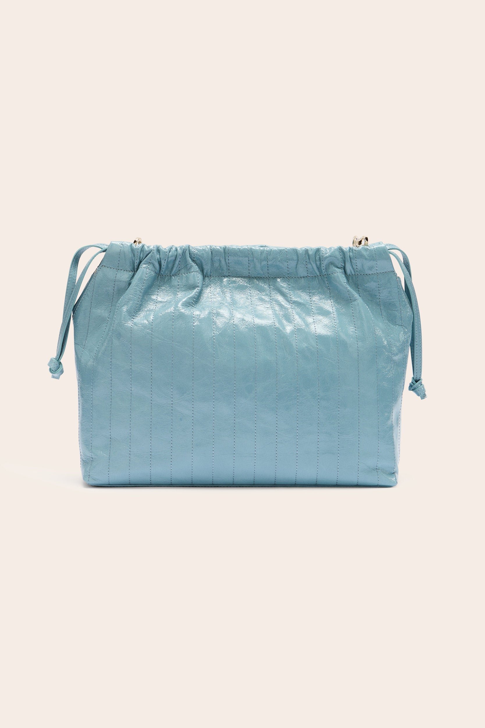 Sac Amaïa vernis froissé bleu piscine