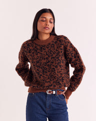 Pull Doudou léopard fauve