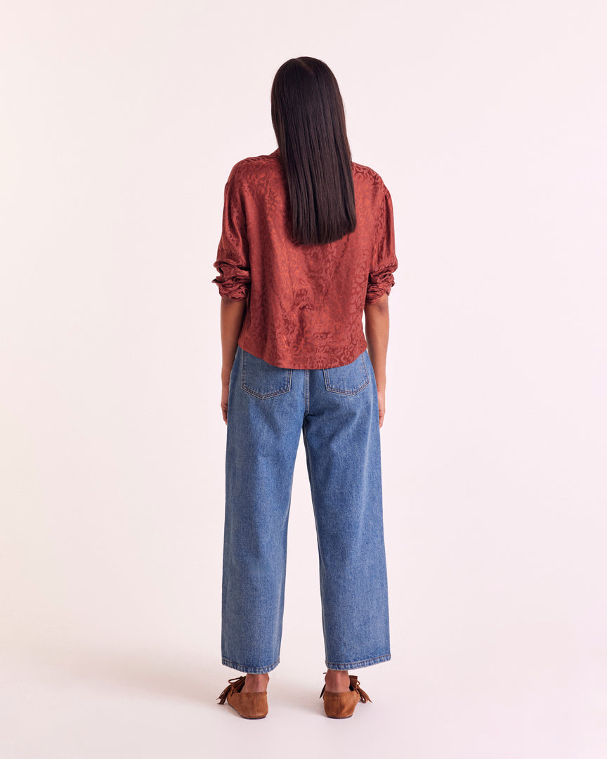 Blouse Gabriel jacquard noisette