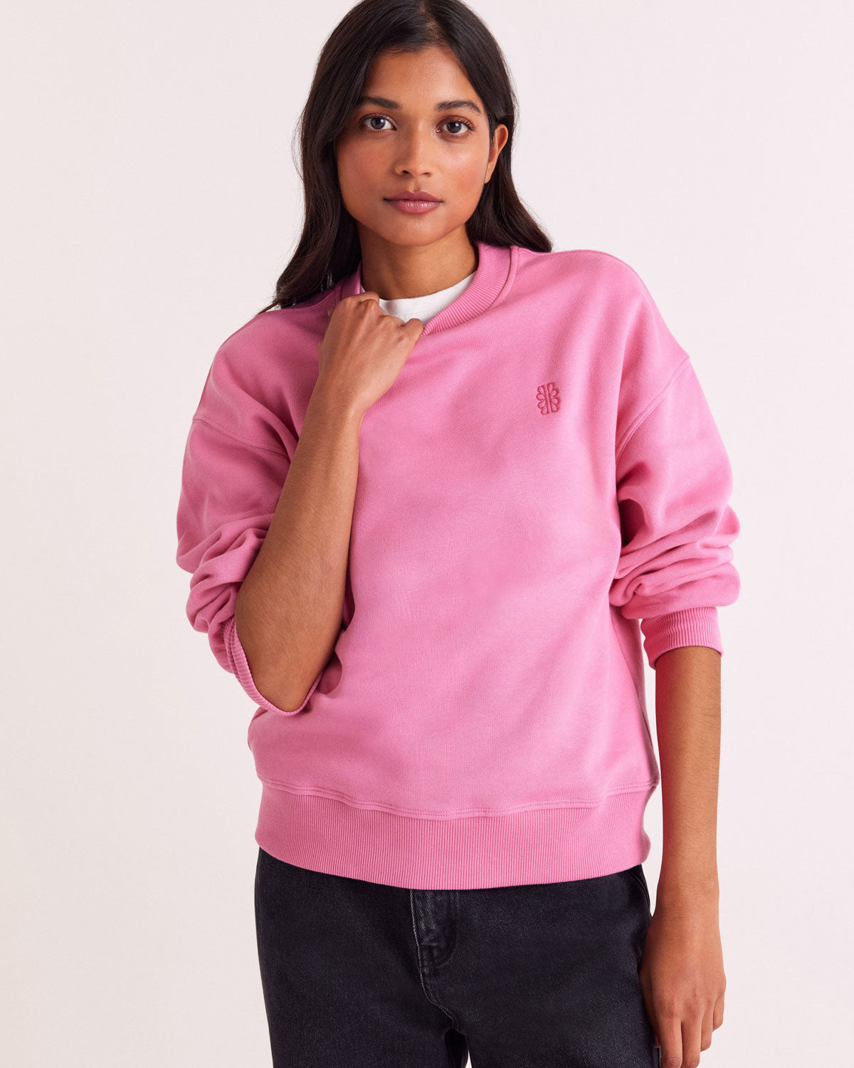 Sweat-shirt Virgile rose vif
