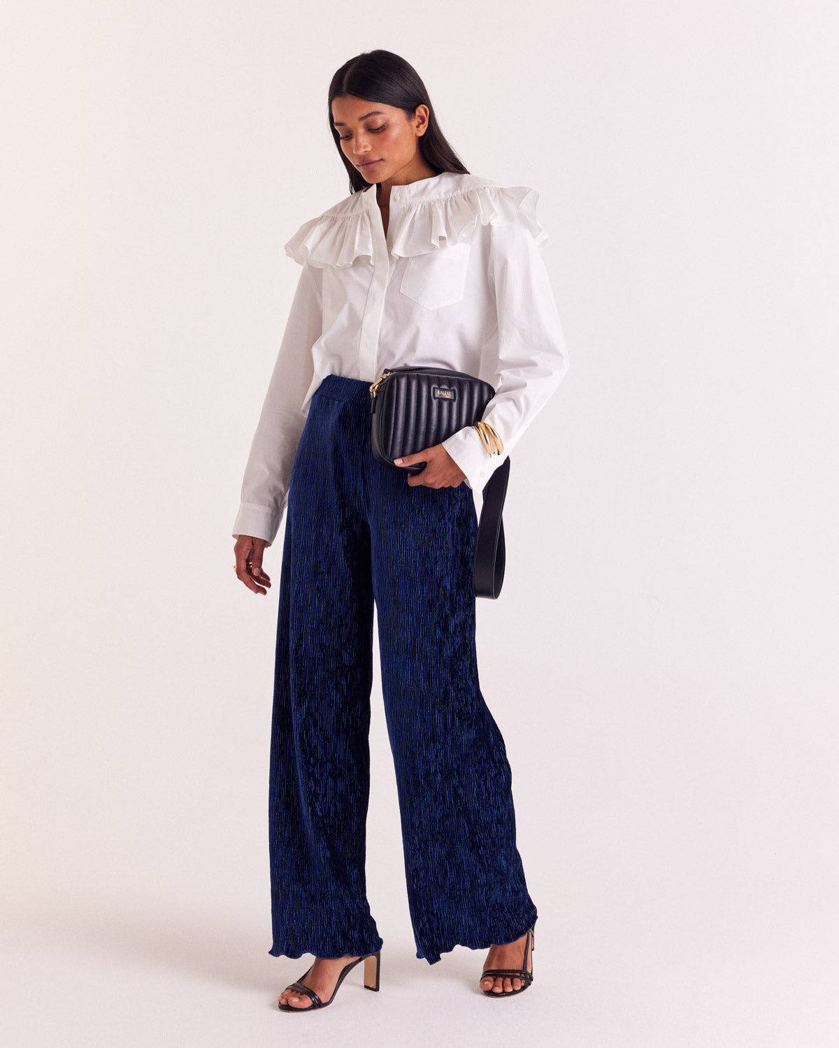 Pantalon Catherine velours bleu roi