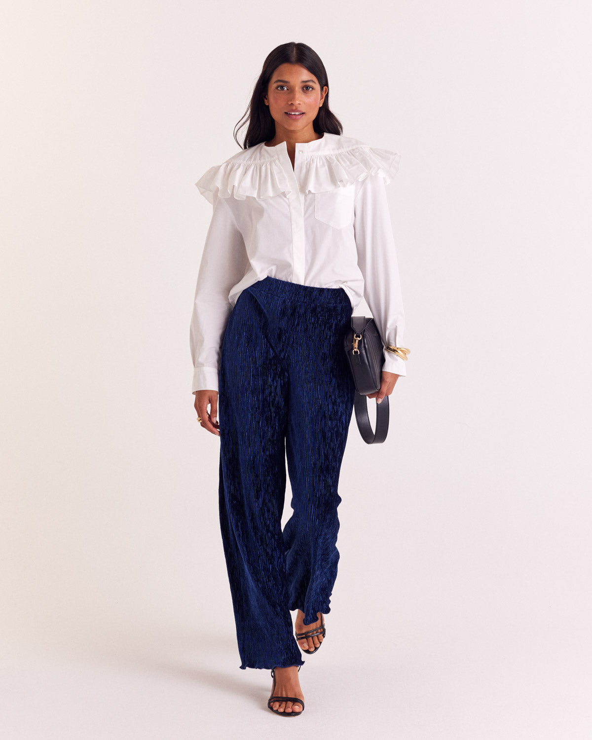 Pantalon Catherine velours bleu roi