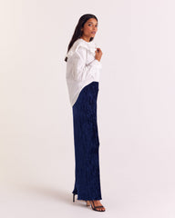 Pantalon Catherine velours bleu roi