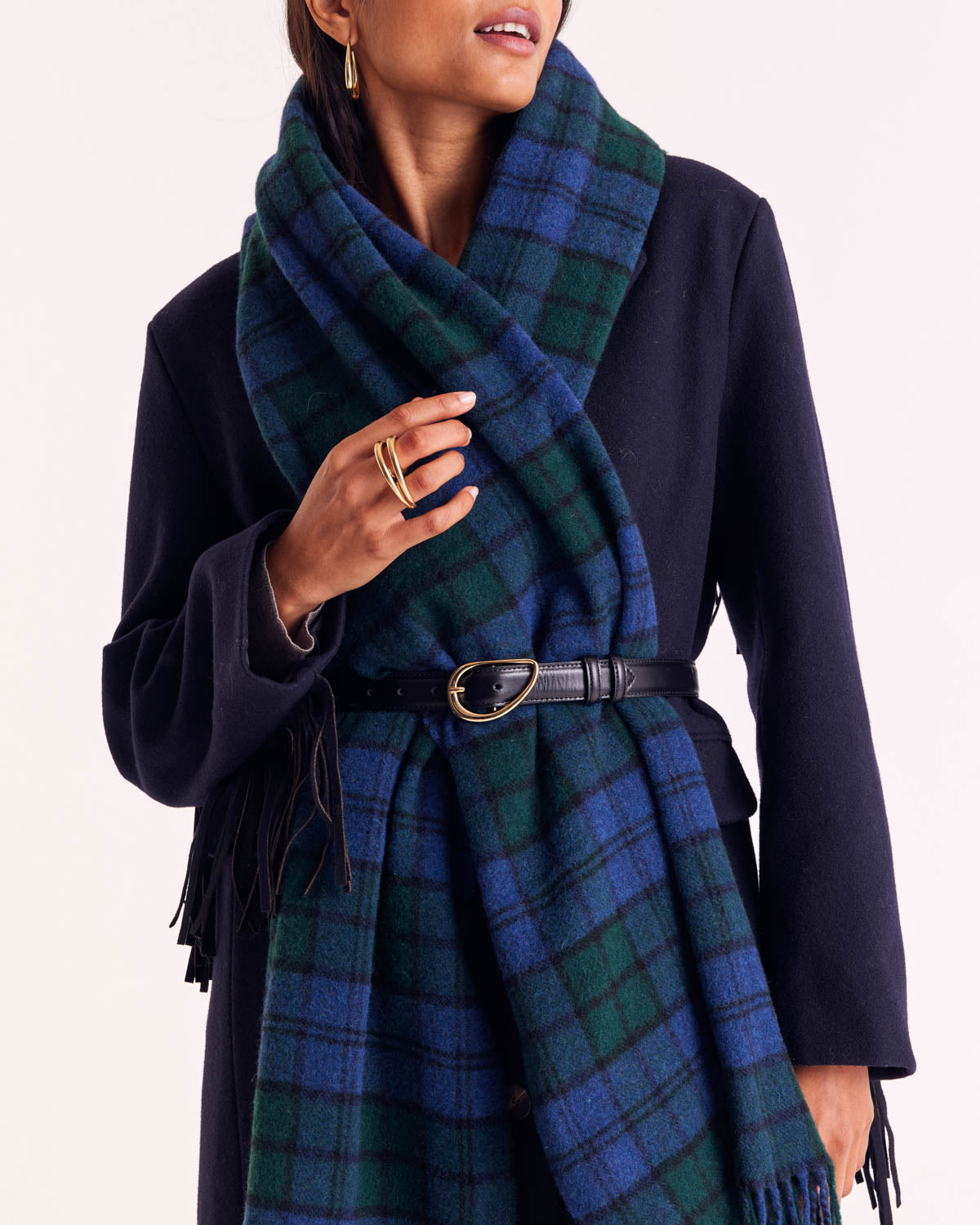 Écharpe Public tartan bleu et vert