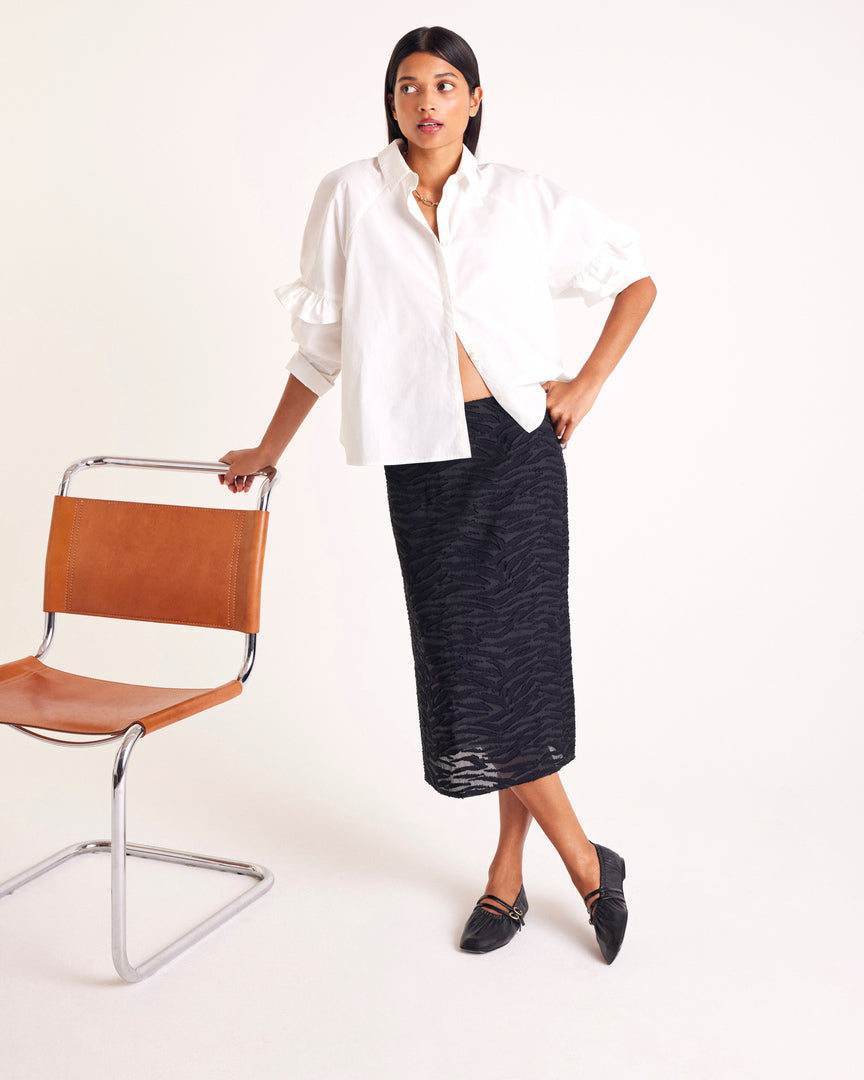 Jupe Solange zèbre noir