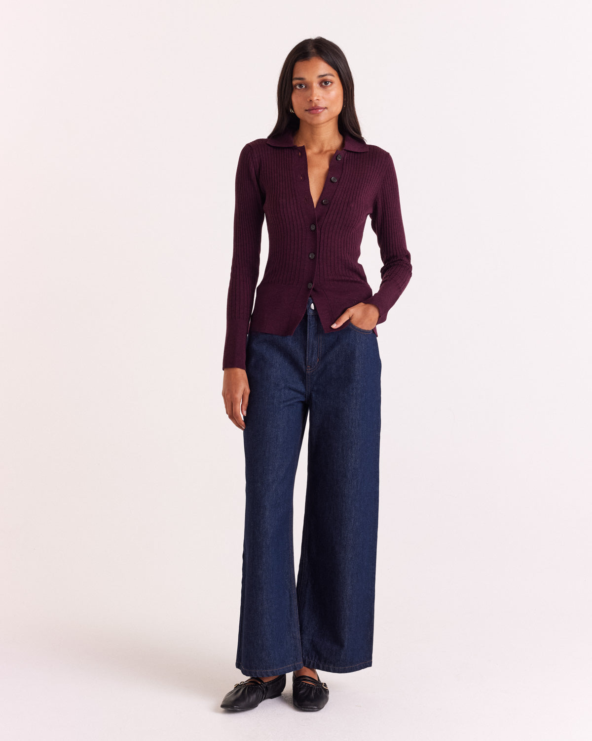 Cardigan Ombeline bordeaux