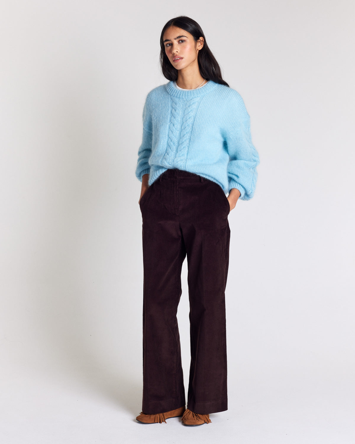Pantalon Siméon velours chocolat