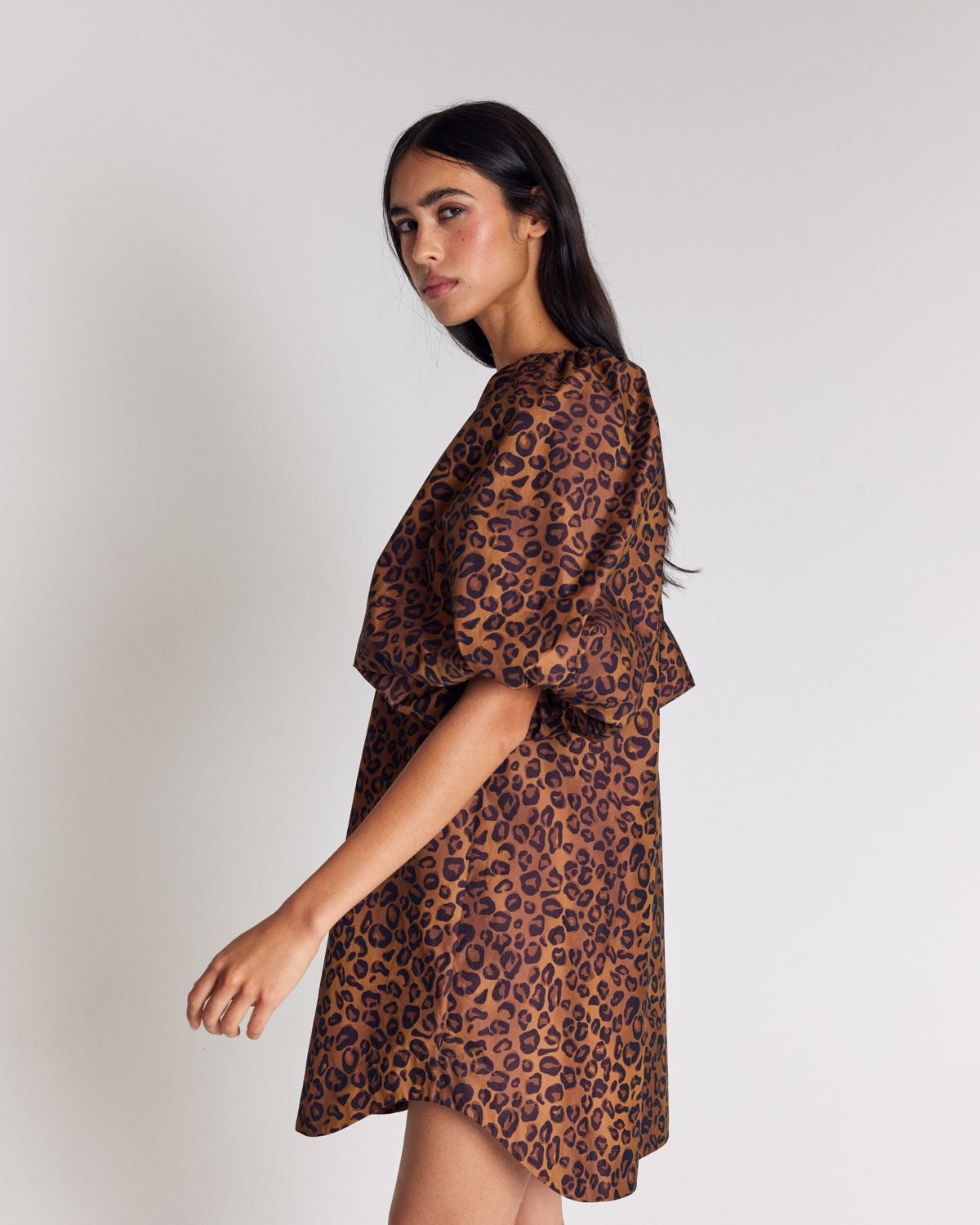 Robe Livia léopard noisette
