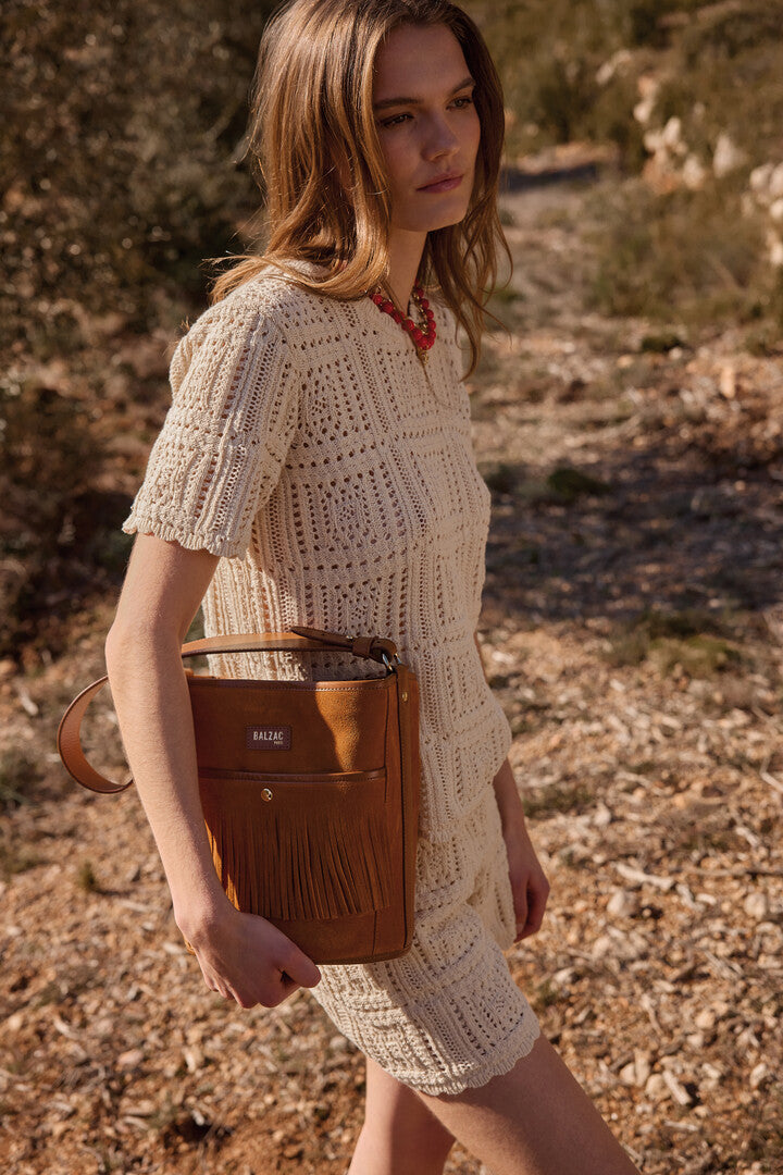 Sac Sofia franges camel